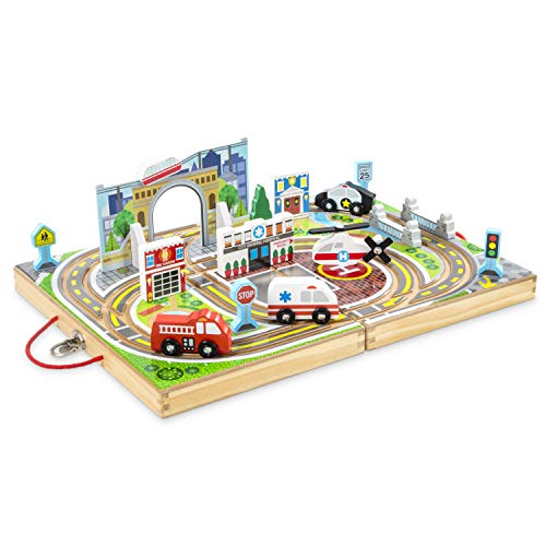 18 Piece Melissa & Doug Wooden Tabletop Town Playset