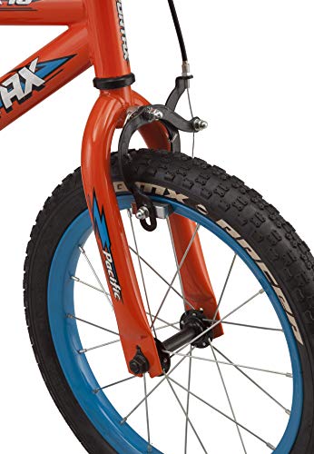 Pacific Vortax BMX Style Kids Bike, for Boys and Girls Ages 3 to 7, Single Speed, 16-Inch Wheels with Removable Training Wheels, Coaster and Hand Brake, Orange