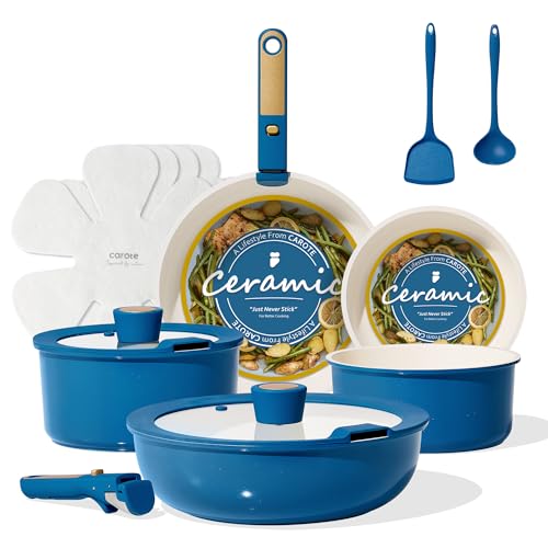 15 Piece Nonstick Ceramic Pots and Pans Set