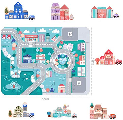 Wooden Building Blocks Set for Toddlers