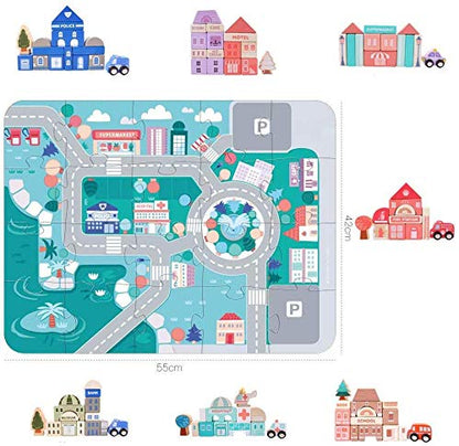 Wooden Building Blocks Set for Toddlers