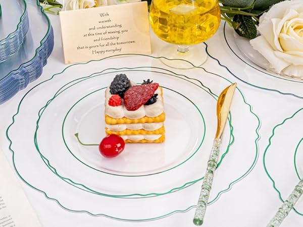 150 Pack Disposable Plates with Cutlery Set