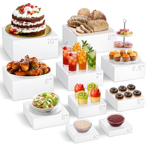 10 Pack Acrylic Buffet Risers Food Display Stands