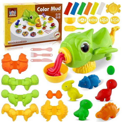 Dough Dinosaur Noodle Maker Toy with Molds Set