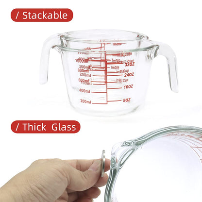 Glass Measuring Cups and Spoons Set - 34 OZ