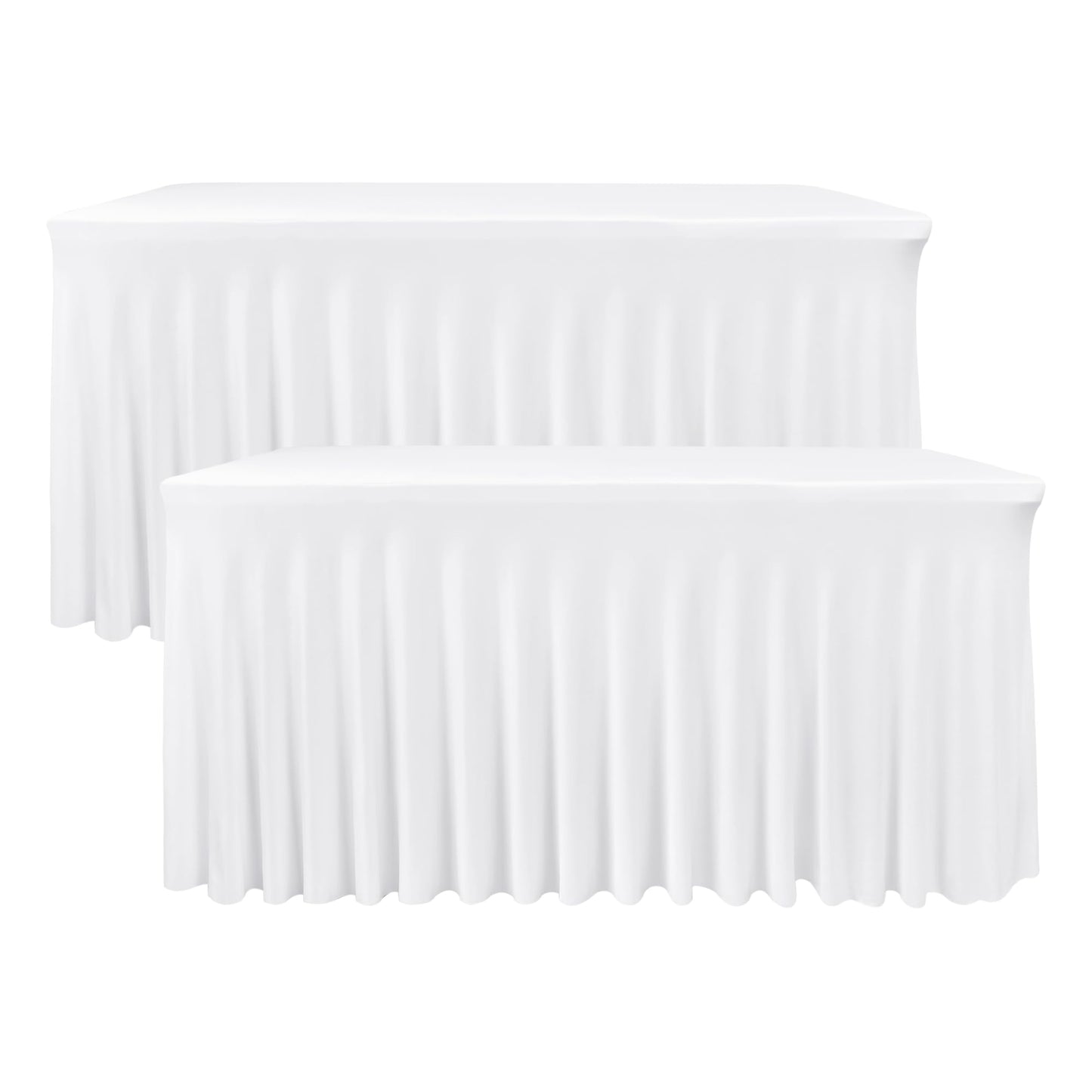 White Spandex Table Skirt for 8 Foot Tables