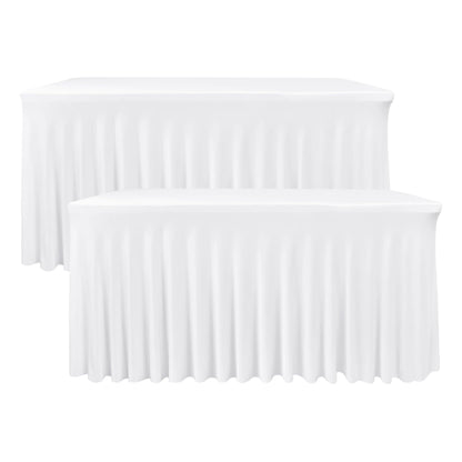 White Spandex Table Skirt for 8 Foot Tables