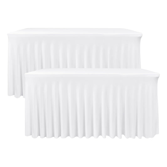 White Spandex Table Skirt for 8 Foot Tables