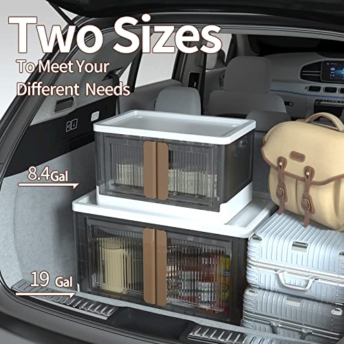 HAIXIN Plastic Storage Containers, Stackable Closet Organizers and Storage, Folding Bookshelf for Bedroom, 8.4 Gal Collapsible Laundry Organizer, 4 Pack