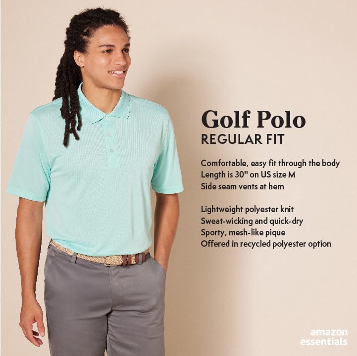 Men's Quick Dry Golf Polo Shirt - Amazon Essentials