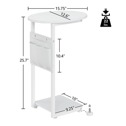 C Shaped Side Table with Storage Bag