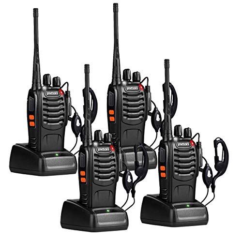 4 Pack Long Range Rechargeable Walkie Talkies with Earpieces