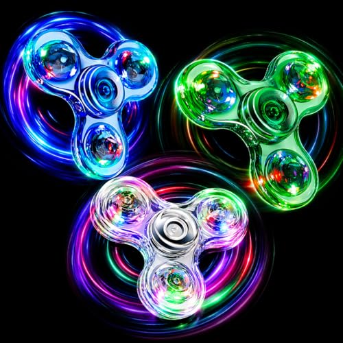 3 Pack LED Light Up Fidget Spinners
