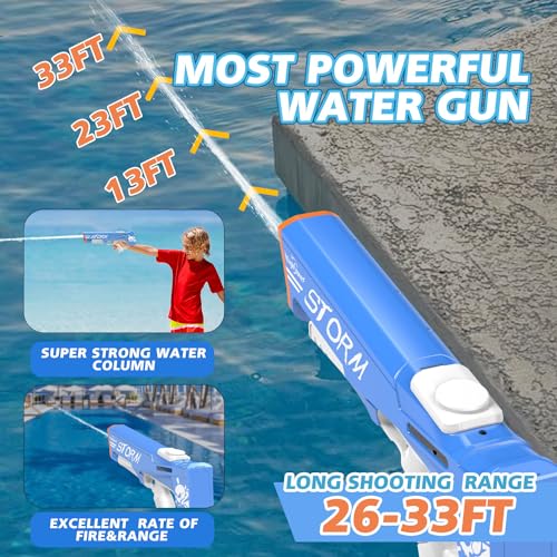 EagleStone Electric Water Gun for Kids Age 8-12, Automatic Squit Gun for Adults 33FT, Modular Battery Powered Auto Water Soaker, Kids Toy, Summer Party Favor Pool Beach Backyard Outdoor Toy Game