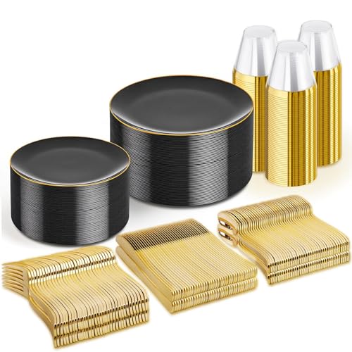 300 Piece Disposable Plastic Dinnerware Set Plates