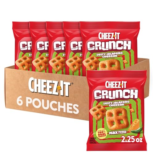 6 Pouch Cheez-It Crunch Jalapeno Cheddar Snack Crackers (OK-D)