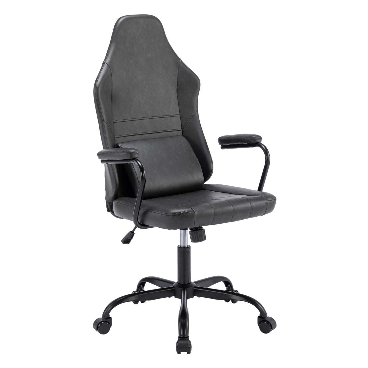 TUKAKA Executive Office Chair, Home Office Desk Chair, High Back Vintage Leather Desk Chair, 360° Swivel Computer Chair, Height Adjustable Tilt Vanity Task Chair for Office, Reading Meeting Room