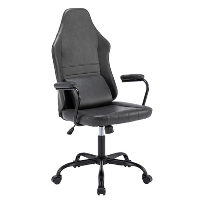 TUKAKA Executive Office Chair, Home Office Desk Chair, High Back Vintage Leather Desk Chair, 360° Swivel Computer Chair, Height Adjustable Tilt Vanity Task Chair for Office, Reading Meeting Room