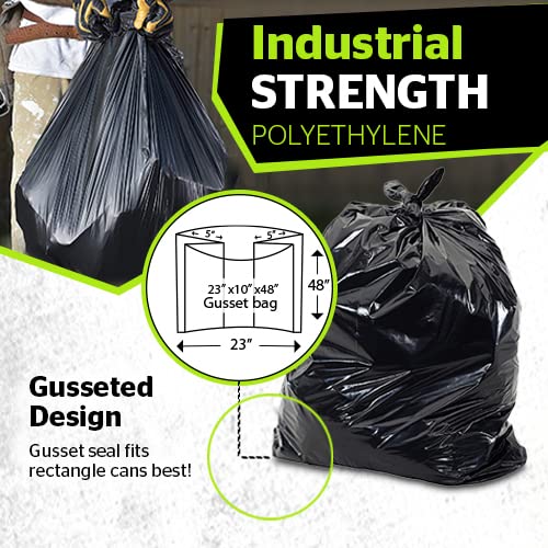 Aluf Plastics 40-45 Gallon Trash Bags Heavy Duty - (Huge 100 Pack) - 2.0 MIL Thick - 33" x 48" - Garbage Bags for Toter, Contractors, Lawn, Leaf, Yard Waste, Commercial, Industrial, Construction