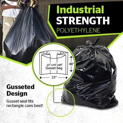 Aluf Plastics 40-45 Gallon Trash Bags Heavy Duty - (Huge 100 Pack) - 2.0 MIL Thick - 33" x 48" - Garbage Bags for Toter, Contractors, Lawn, Leaf, Yard Waste, Commercial, Industrial, Construction