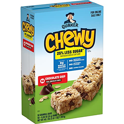 58 Count Quaker Chewy Lower Sugar Granola Bars