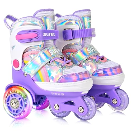 SULIFEEL Adjustable Light-Up Toddler Roller Skates