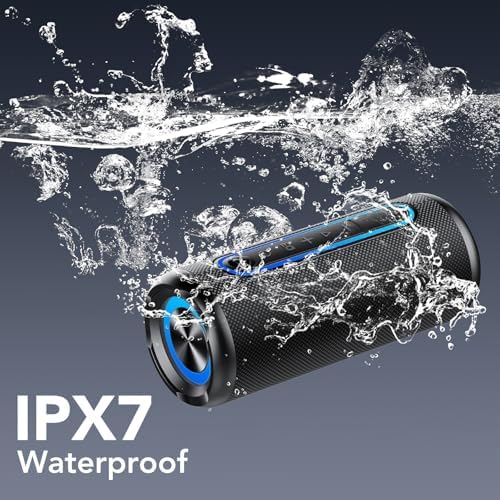 Portable Bluetooth Speakers, IPX7 Waterproof Speaker Bluetooth Wireless, 30W Loud Stereo Sound, 30H Playtime, RGB Lights, TWS Pairing, Portable Speaker Bluetooth 5.4 for Outdoor/Home/Party, Gift Ideas