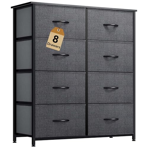 8 Drawer Double Dresser Storage Tower with Bins