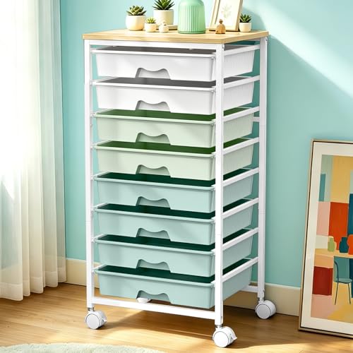 8 Drawer Rolling Storage Cart