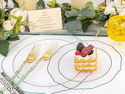 150 Pack Disposable Plates with Cutlery Set