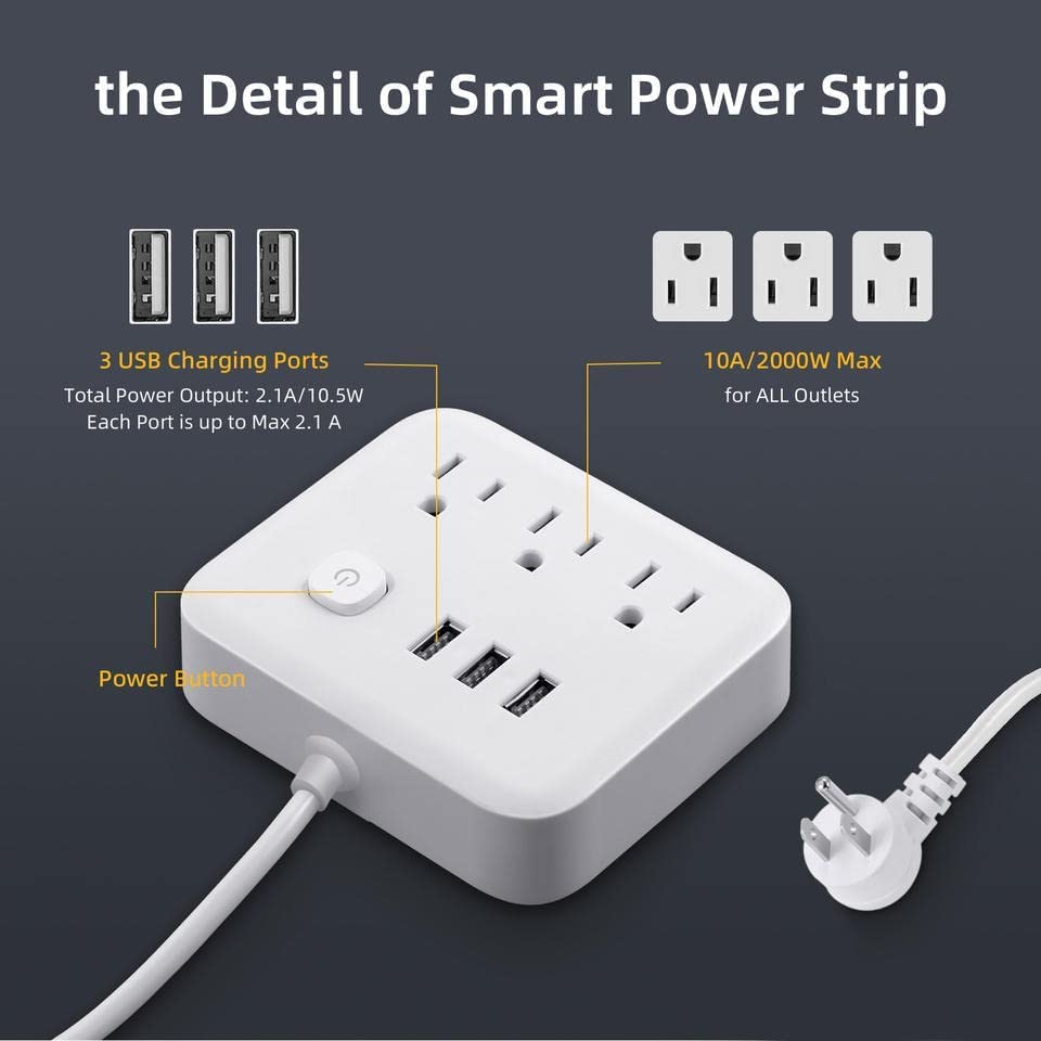 Surge Protector Power Strip with USB Ports