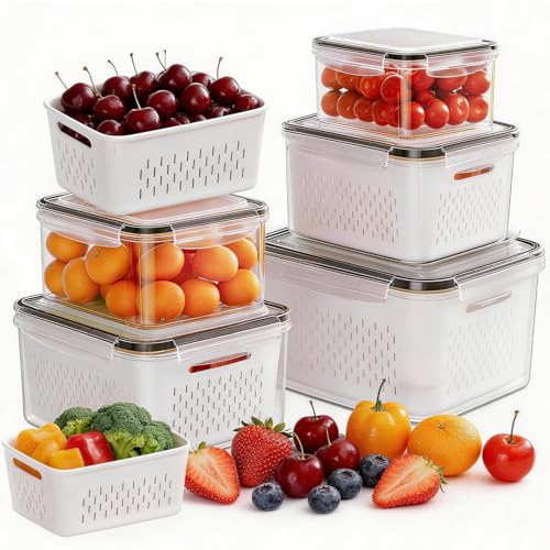 5 Pack Berry and Produce Fridge Storage Containers