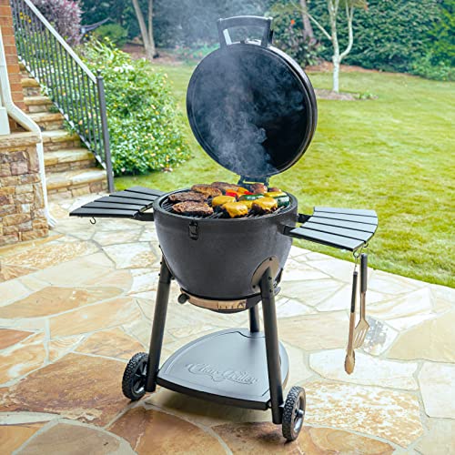 Char-Griller® AKORN® Kamado Charcoal Grill and Smoker with Cast Iron Grates, Warming Rack and Locking Lid with 445 Cooking Square Inches in Graphite, Model E16620