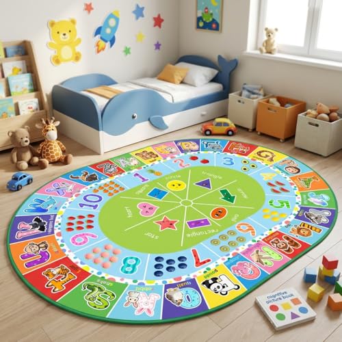 Alphabet Educational Kids Playroom Rug