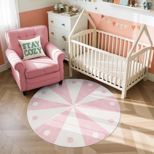 5ft Washable Round Playroom Rug