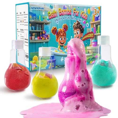 4 Pack Kids Bath Bombs Fizzy Bubble Bath Toys