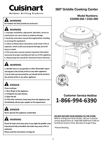 Cuisinart 30-Inch Round Flat Top Griddle