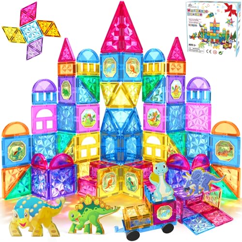 110 Piece Magnetic Tiles Building Blocks STEM Set