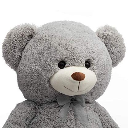 HollyHOME Teddy Bear Stuffed Animal Plush Giant Teddy Bears with Footprints Big Bear 36 inch Gray