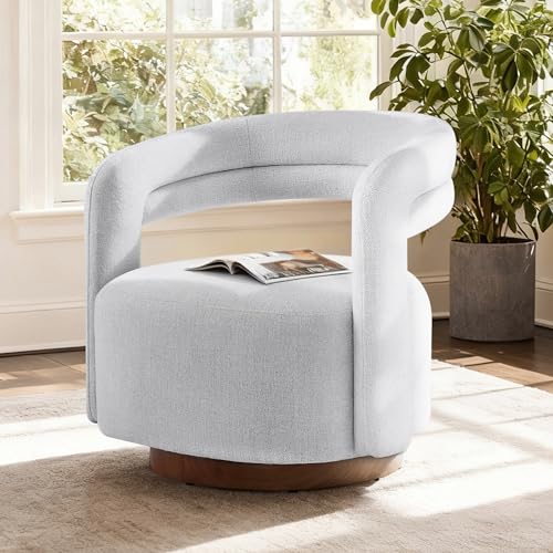 Swivel Upholstered Barrel Accent Chair