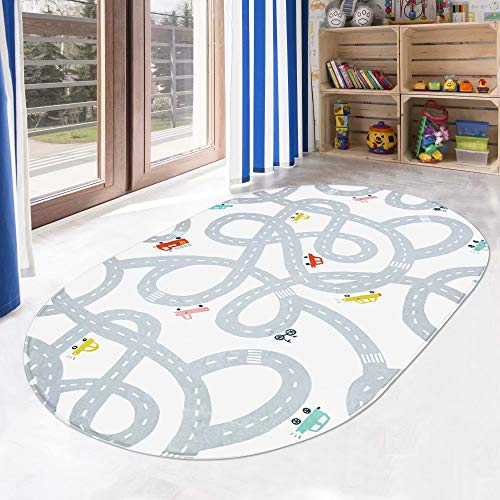 LIVEBOX Kids Road Traffic Play Rug