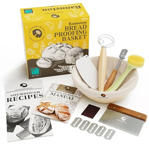 Superbaking 9-Inch Banneton Bread Proofing Basket Set