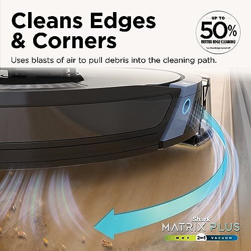 Shark Matrix Plus 2in1 Robot Vacuum & Mop with Sonic Mopping, Matrix Clean, Home Mapping, HEPA Bagless Self Empty Base, CleanEdge, for Pet Hair, WiFi, Black/Mocha, AV2630WA