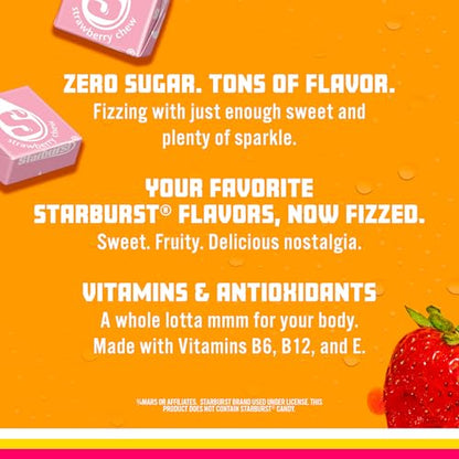 Sparkling Ice STARBURST Strawberry, Zero Sugar Flavored Sparkling Water, with Vitamins and Antioxidants, Low Calorie Beverage, 17 fl oz Bottles (Pack of 12)