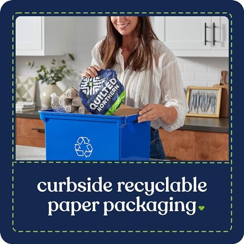 Quilted Northern Ultra Soft & Strong Toilet Paper with Paper Packaging, 6 Mega Rolls = 24 Regular Rolls White