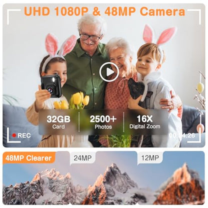 Kids 48MP Dual-Lens Digital Camera with Print
