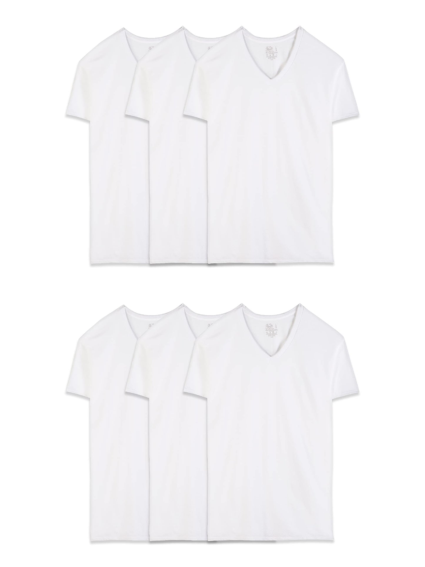 Fruit of the Loom Stay Tucked V-Neck T-Shirt 6-Pack