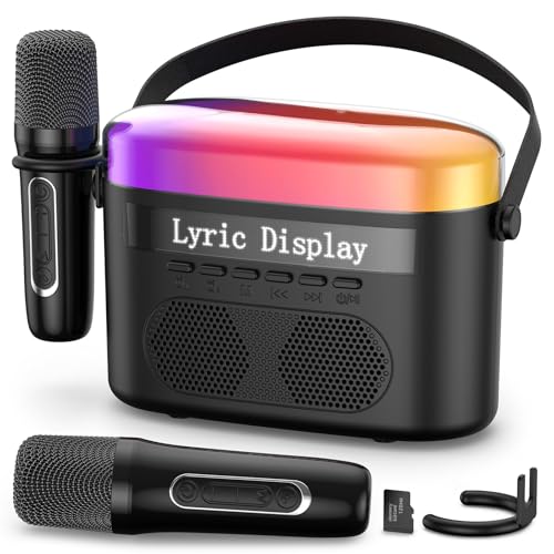 Karaoke Machine with Lyrics Display Bluetooth Speaker Timer