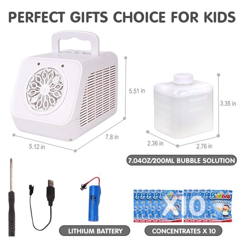 Electric Bubble Machine for Kids with Rechargeable Batteries