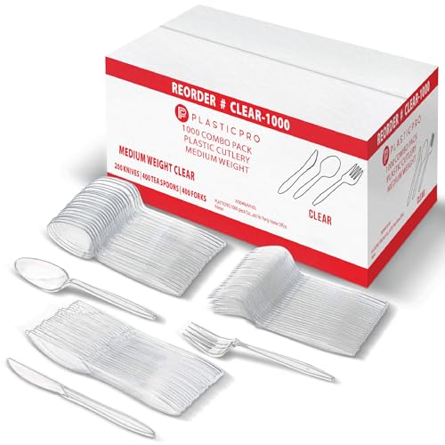 1000 Piece Plastic Cutlery Combo Set